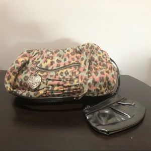 Kathy Van Zeeland 2-piece colorful leopard purse
